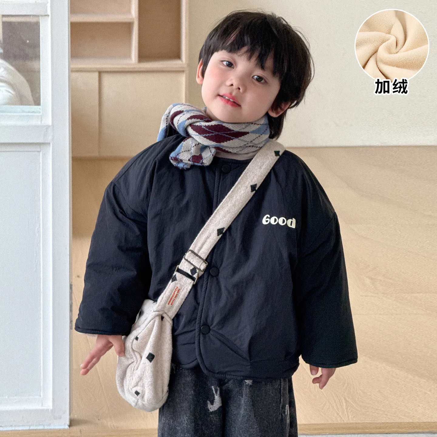 Cotton Clothes 2027 Autumn And Winter New Children's Clothing Korean Style Boys And Girls Simple Warm Plus-cotton Clothes