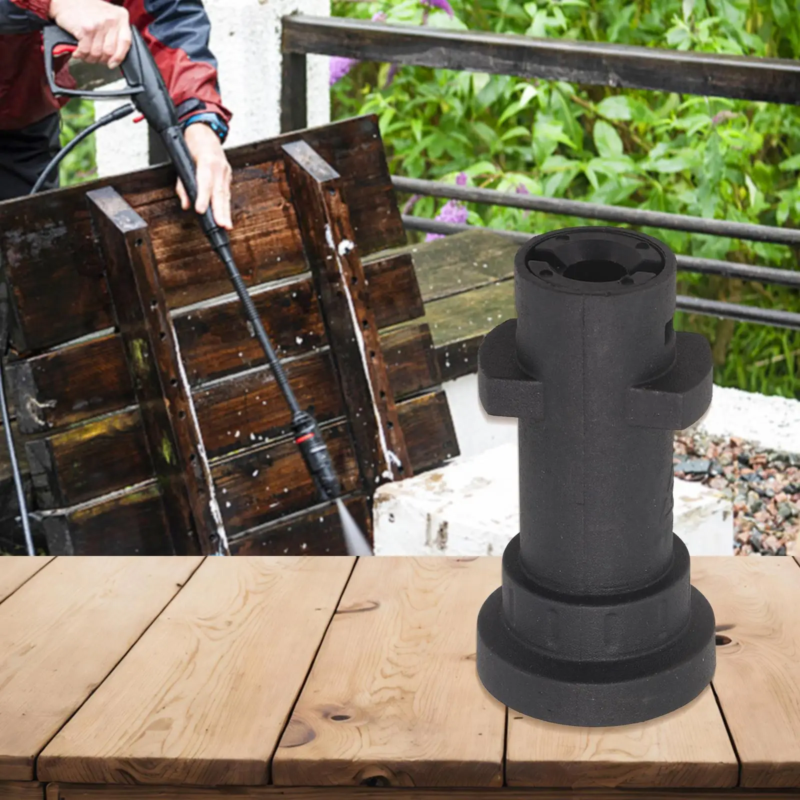 Pressure Washer Adapter Water Pistol Adapter Pressure Washing Garden Hose Connection Color Black Eliminates Hose Twisting