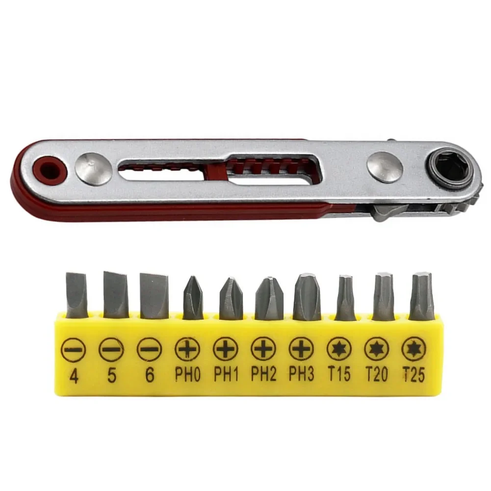 

Hand Tools Ratchet Wrench Home 16 Teeth Chrome Vanadium Steel Flat Head Mini Ratchet Wrench Screwdriver Handle