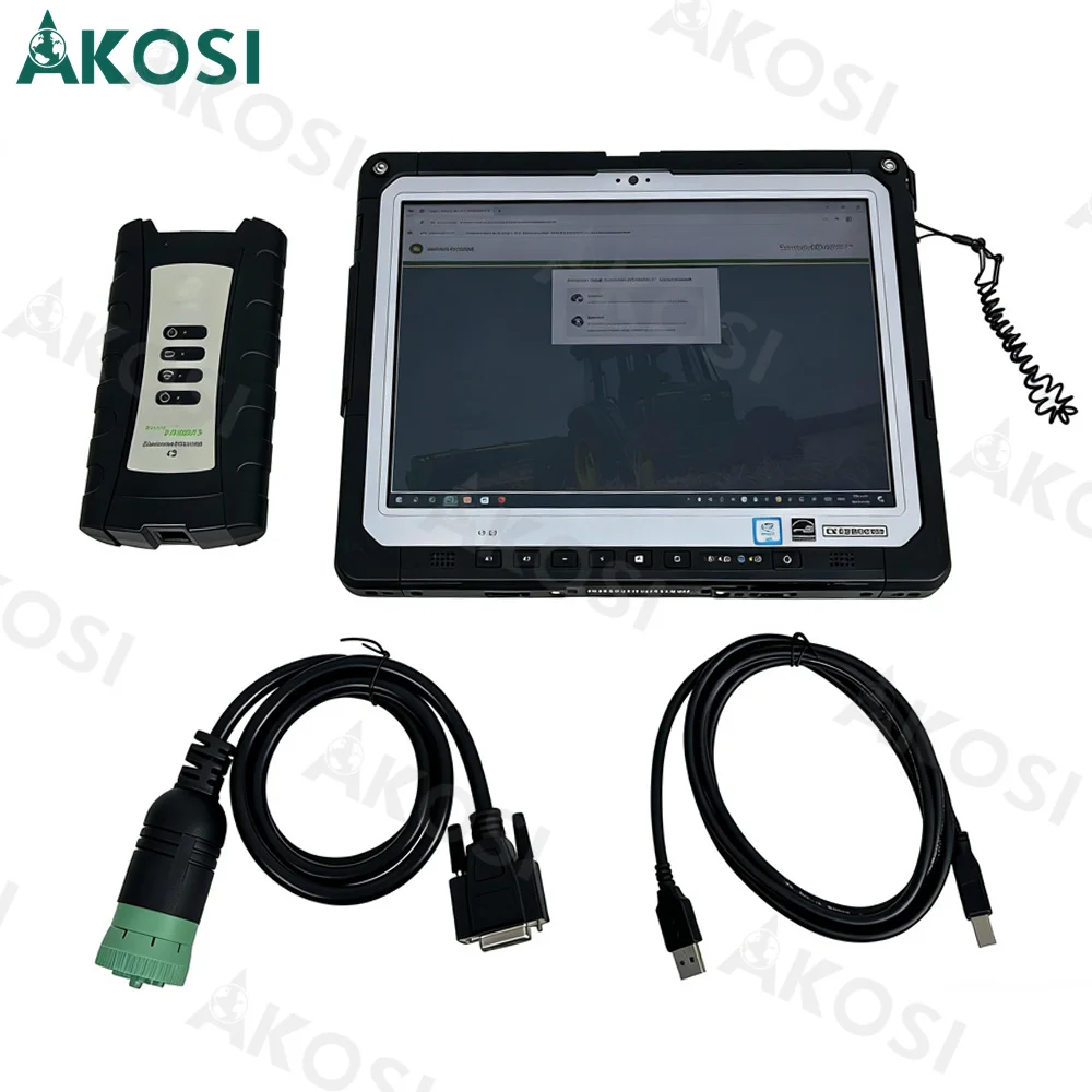 Interfaz de escáner EDL V3 para John Deere EDL V3, kit de herramientas de diagnóstico para tractores agrícolas y vehículos pesados, herramienta de servicio JD + tableta CF33
