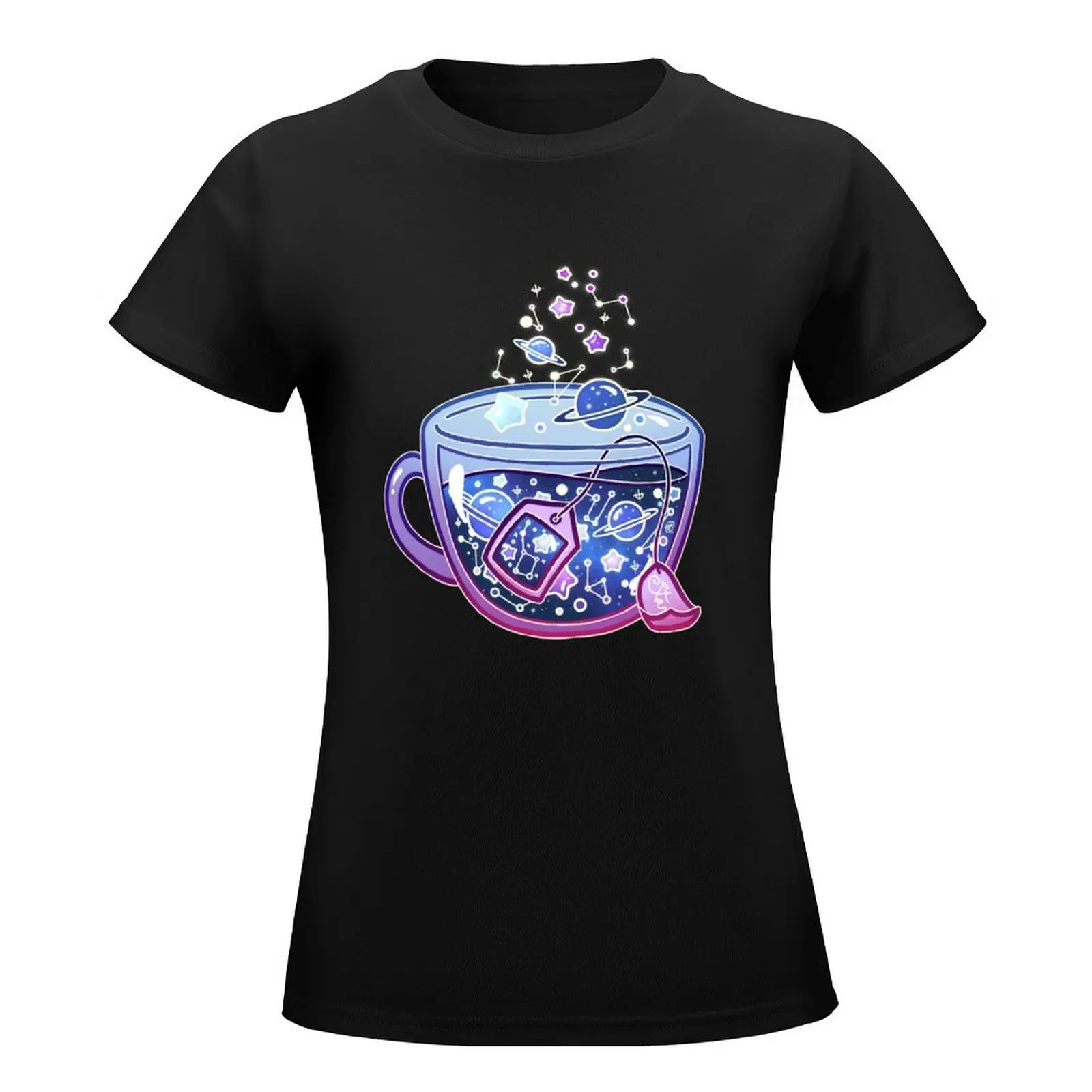 Galaxy Tea T-Shirt tops funny cute tops graphics Women's clothing