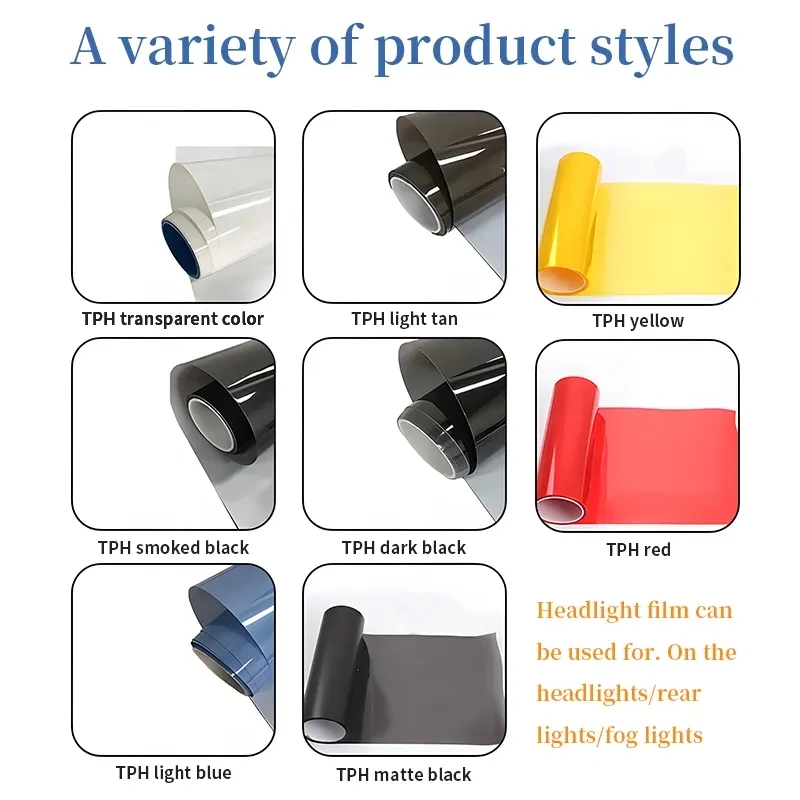 Car Headlight & Taillight & Fog Light Lamp wrap Film Smoke Black TPH PU PPF Protective Film For Car Styling Motorcycle Decorate image 2