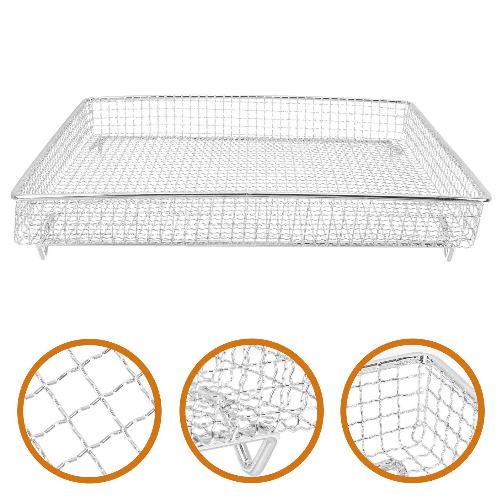 Non-Stick Stainless Steel Air Fryer Basket Cooling Rack Bread Baking Supply Kitchen Accessories