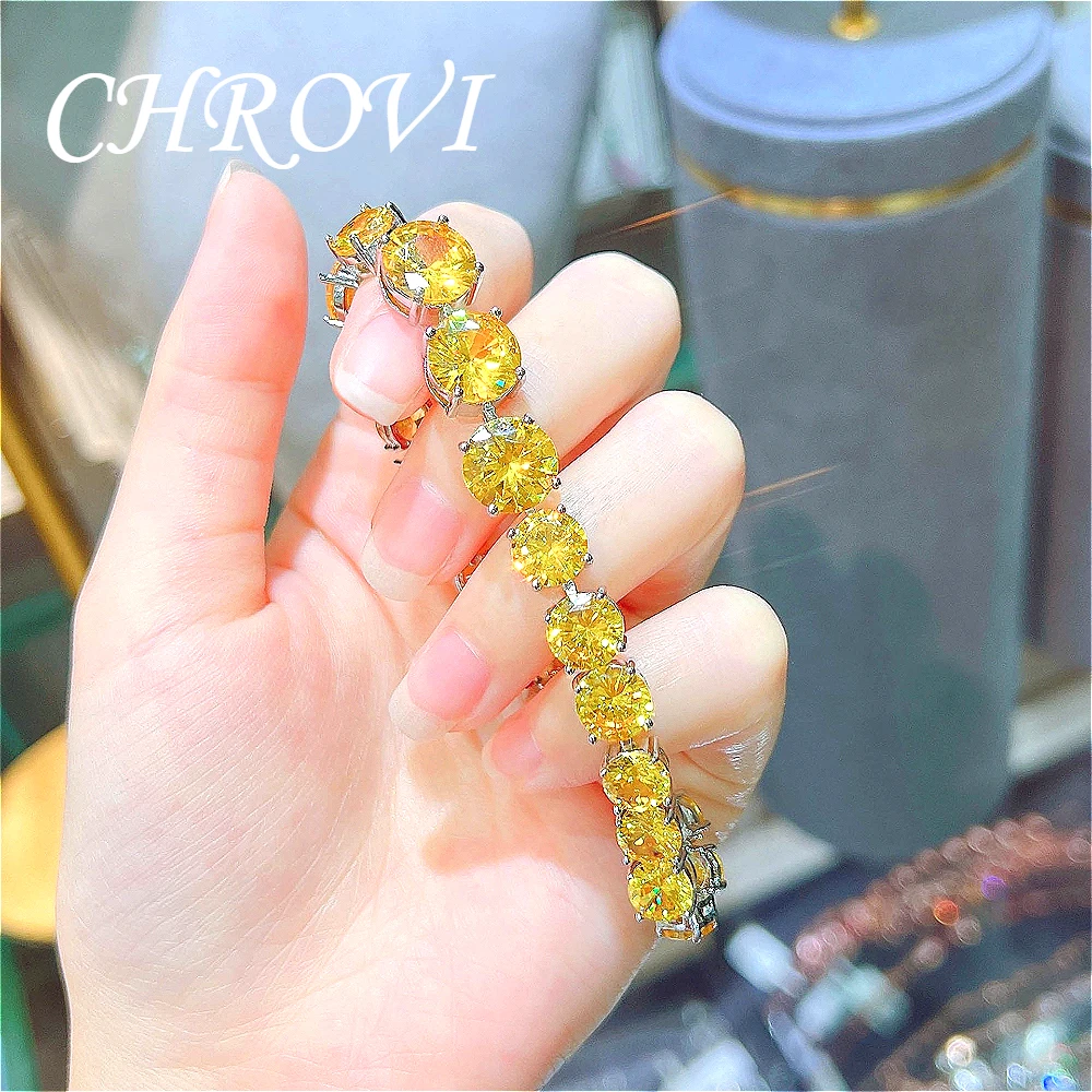 Luxury-Style 925 Sterling Silver Beaded Zirconia Bracelet for Women - Crystal Handcrafted Necklace Decoration