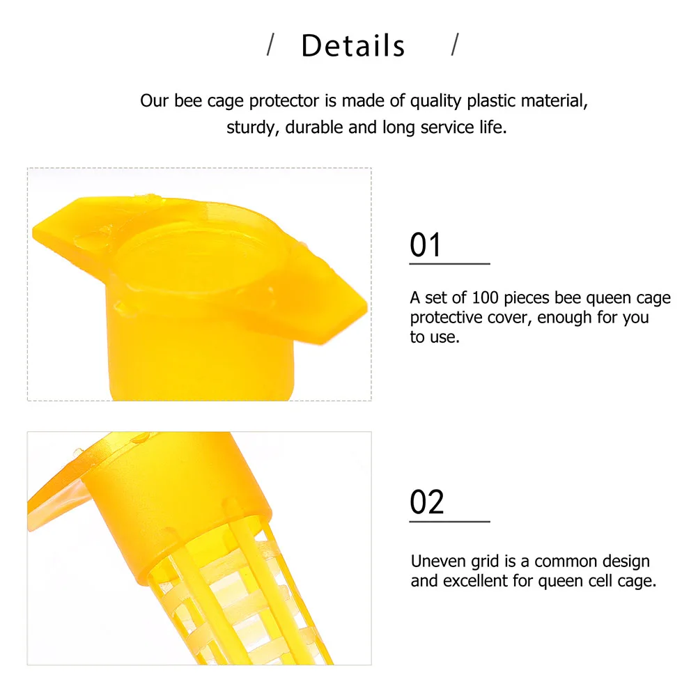 

50pcs Bee Breeding Cage Rearing Cups Protective Cover Safe Use Selected Material Easy Storage Beekeeping Tools Equipment