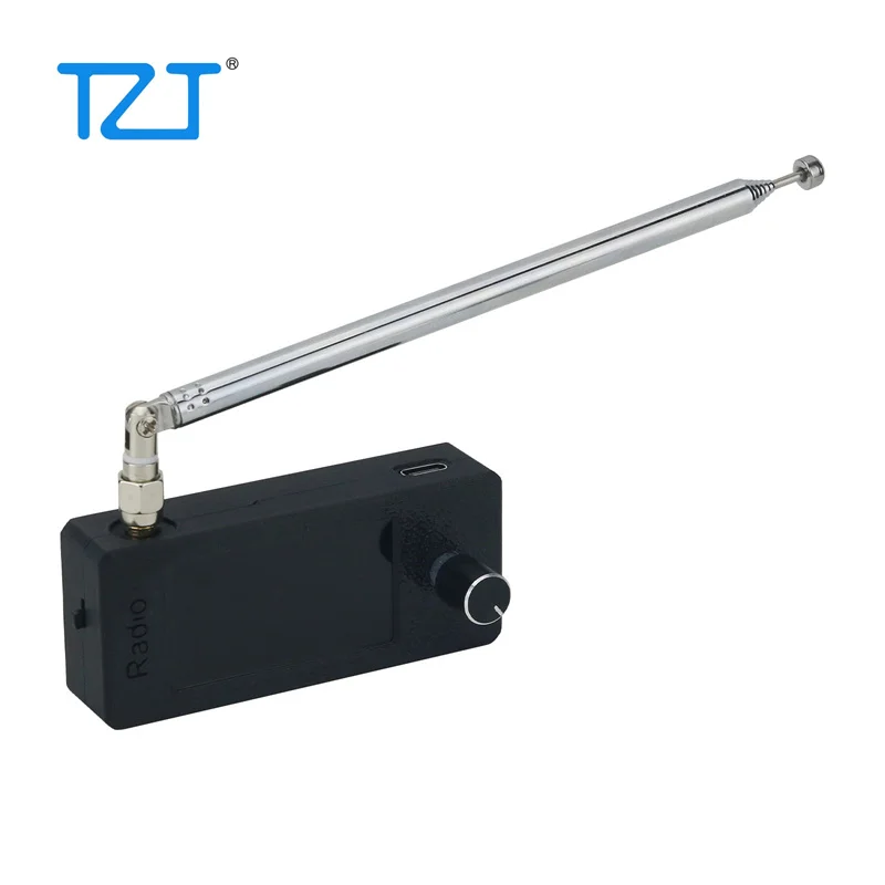 Tzt receptor de rádio rf si4732, tamanho de bolso, 0.5-108mhz, tela ips de 1.9 polegadas, suporte lsb usb am fm, modos com antena telescópica