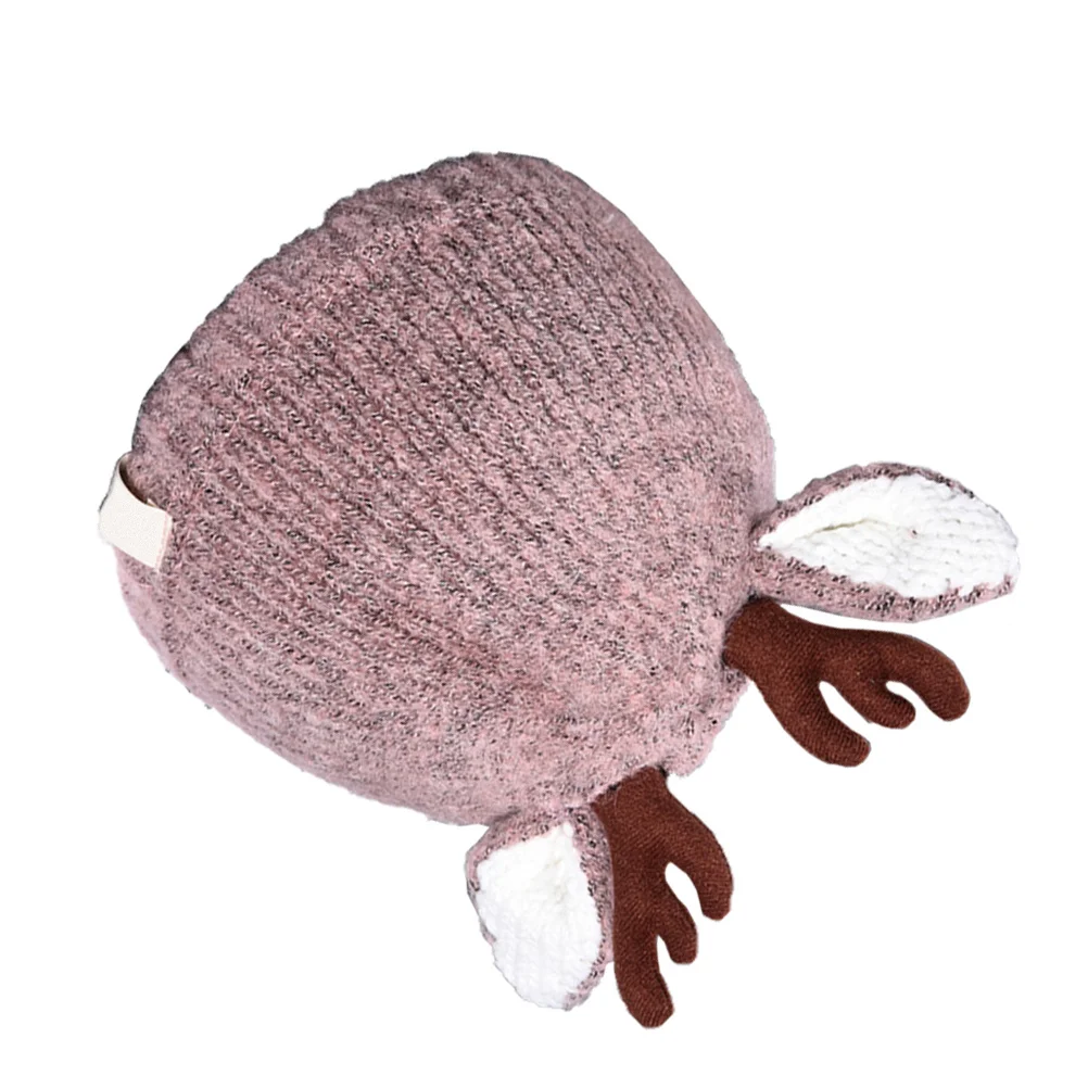 

1 Piece Baby Christmas Hat Reindeer Style Knit Beanie for 0-3 Years Warm Soft Wool Hat for Winter Kids Knitting Cap