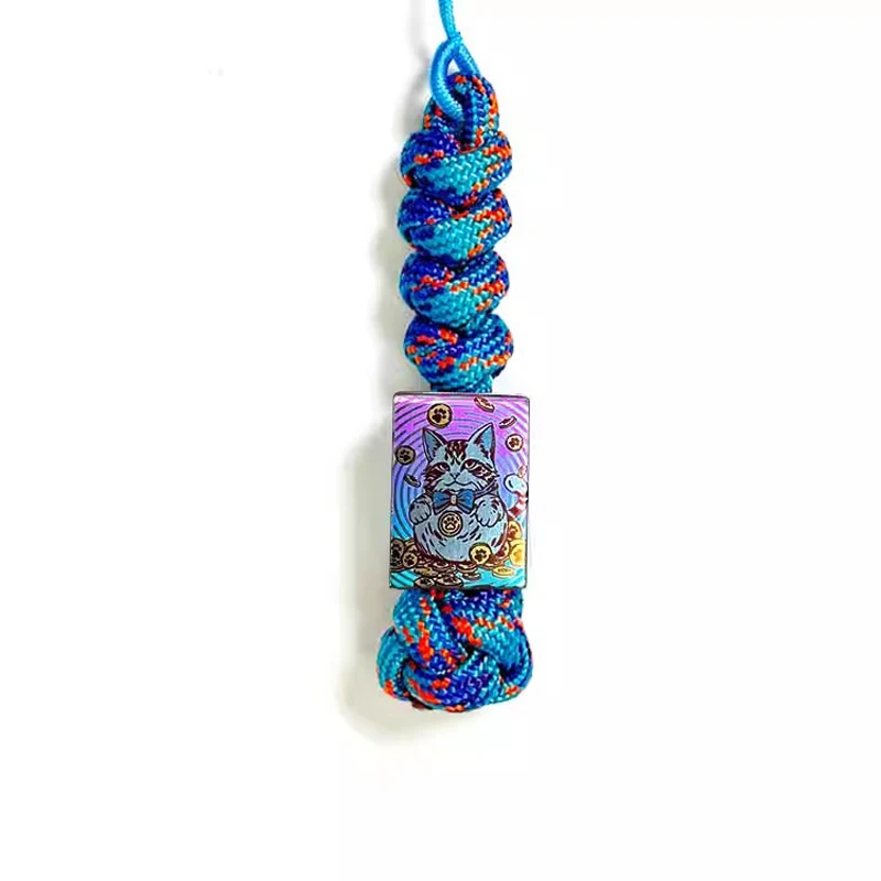 سبائك التيتانيوم Paracord ملحق سكين الخرز قلادة EDC DIY Paracord الخرز مصباح يدوي المعلقات سستة الرأس