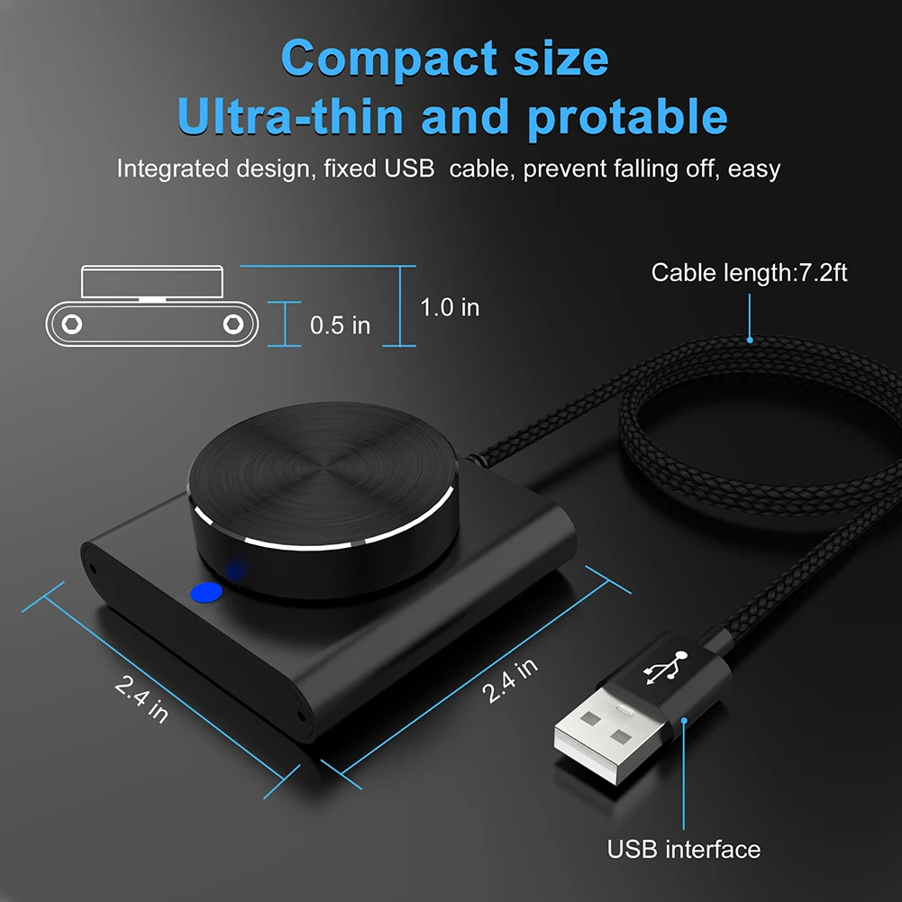 Ajusteur de contrôle du volume Bouton de contrôle du volume USB Contrôleur multimédia avec lecture/pause/arrière/avant avec câble USB pour Win/OS