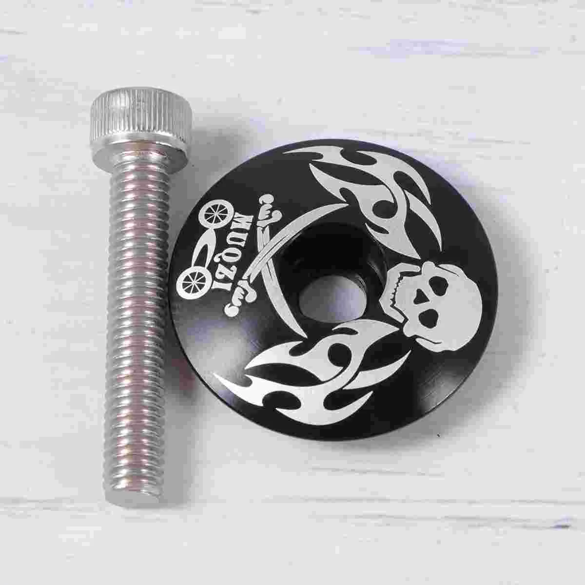 286mm Pirate Pattern General Aluminum Alloy Headset Screw For Bicycle(Black) Accessories