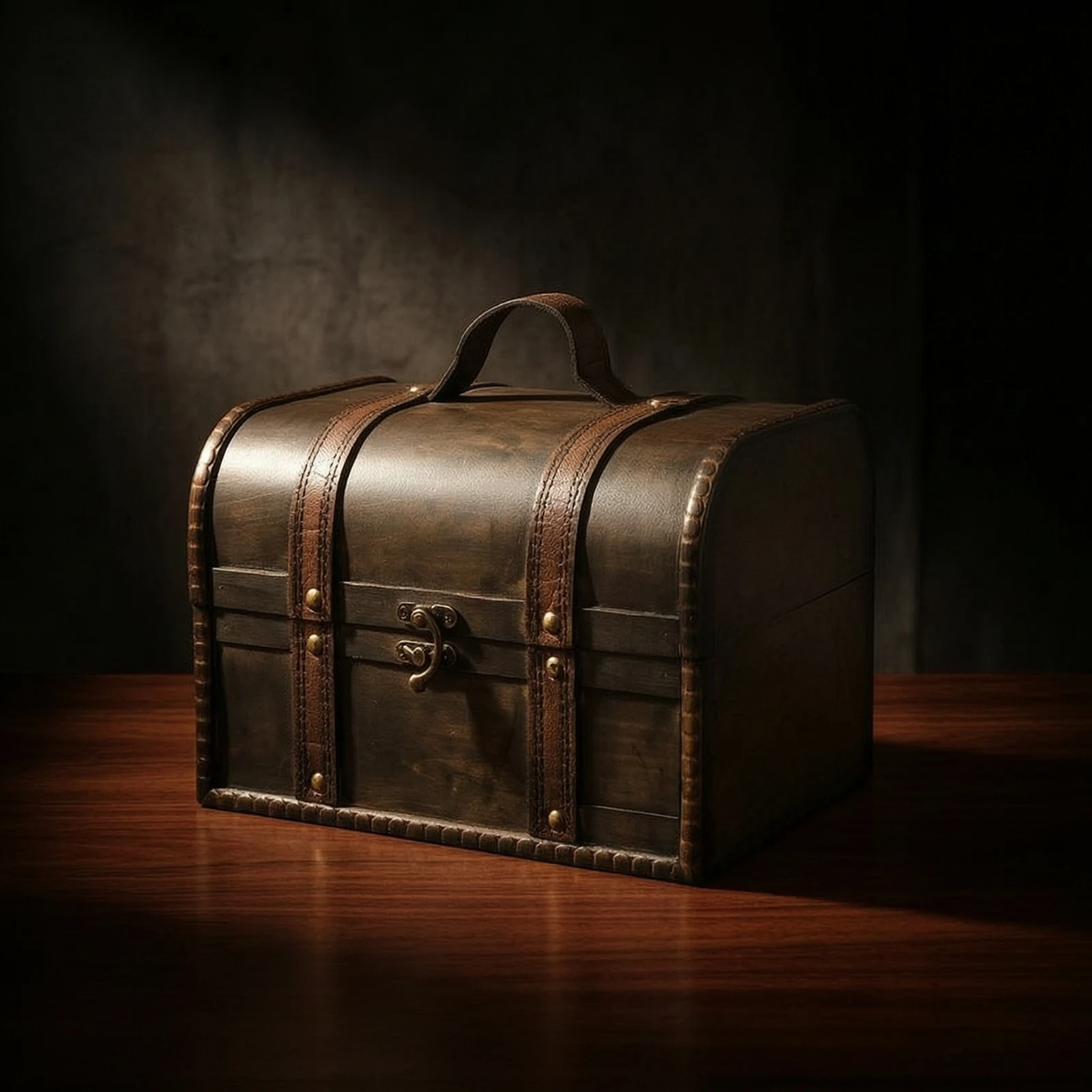 Wooden Chest with Handle Distressed Decorative Storage Box with Handle Small Wooden Storage Box Portable Compact