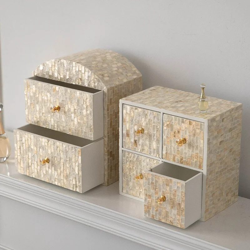 Shell Jewelry Organizer Case Drawer Necklace Storage Box Big Capacity Bracelet Collection Cases Household Ring Storages Boxes