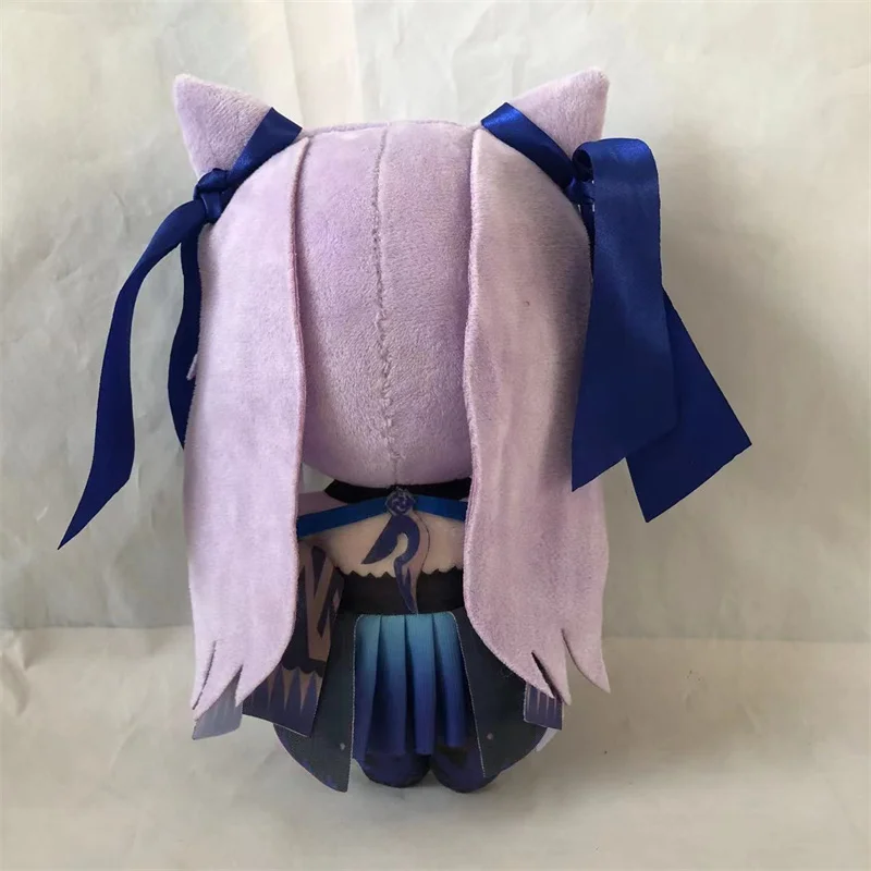 Mainan Mewah Game Genshin Impact Keqing Boneka Isi 20Cm Figur Kartun Empuk Bantal Dekoratif Tempat Tidur Empuk Hadiah Penggemar Anak-anak