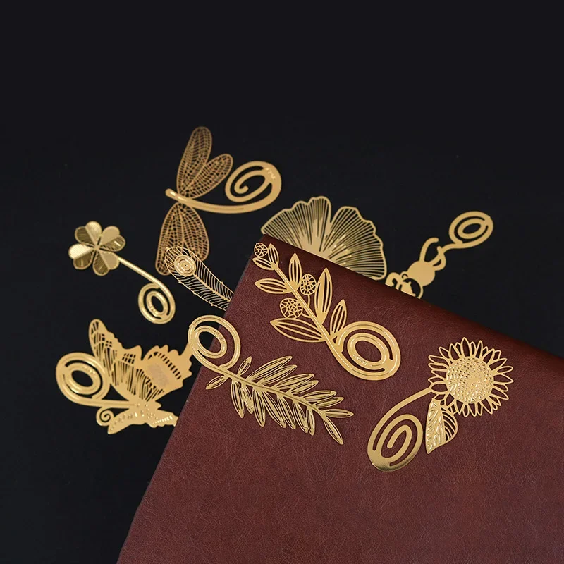 علامة مرجعية معدنية صغيرة لطيفة للحيوانات والنباتات ، علامة مرجعية رائعة ، حامل كتب ، لوازم مدرسية ، هدية أدوات مكتبية ، 1 * *