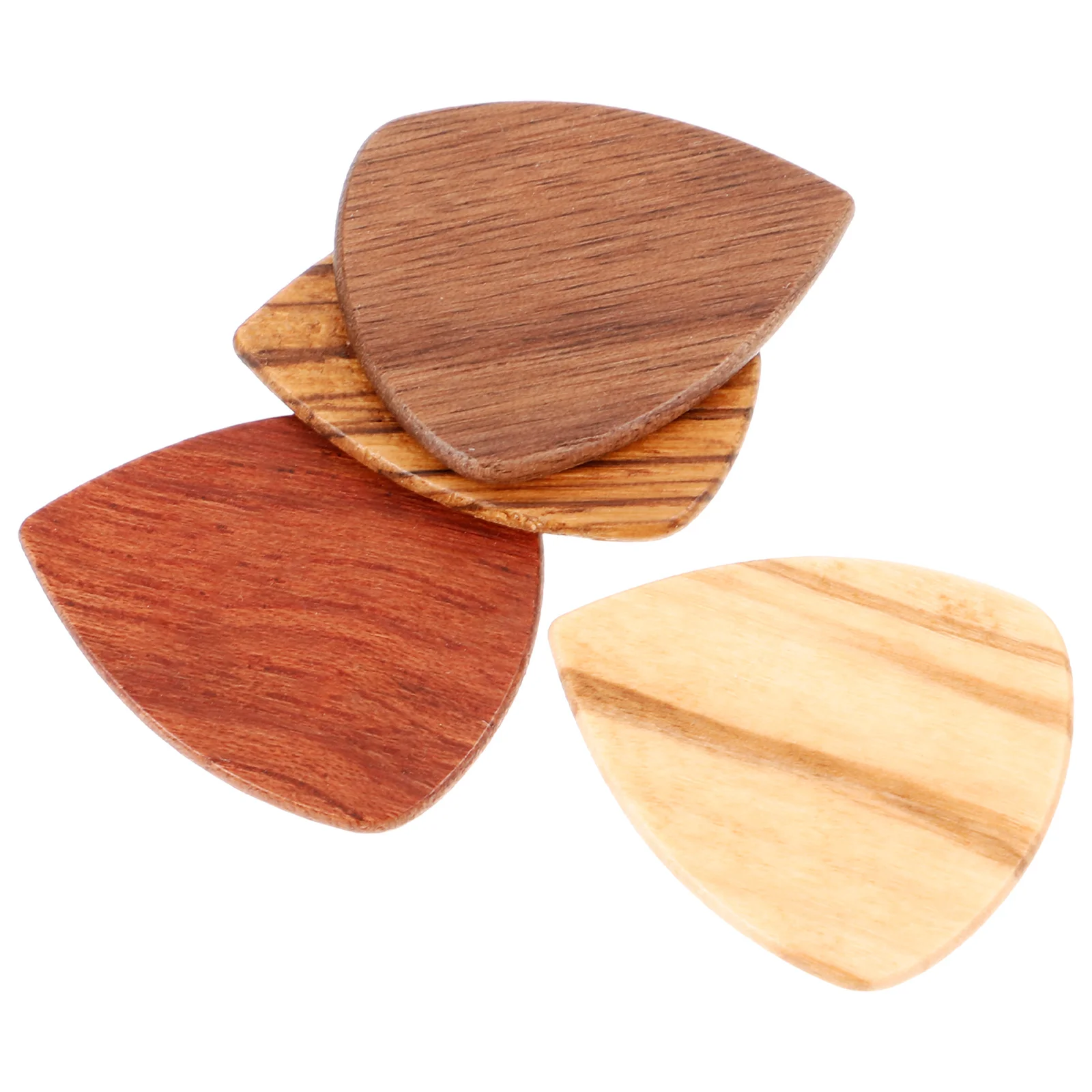 

4 pcs Guitar Picks Wooden Acoustic Electric Bass Guitars Accessories Olive Walnut Handmade Durable Lightweight Portable