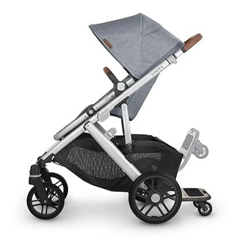 

Universal foldable 2-in-1 stroller with attached pedals and standing boards