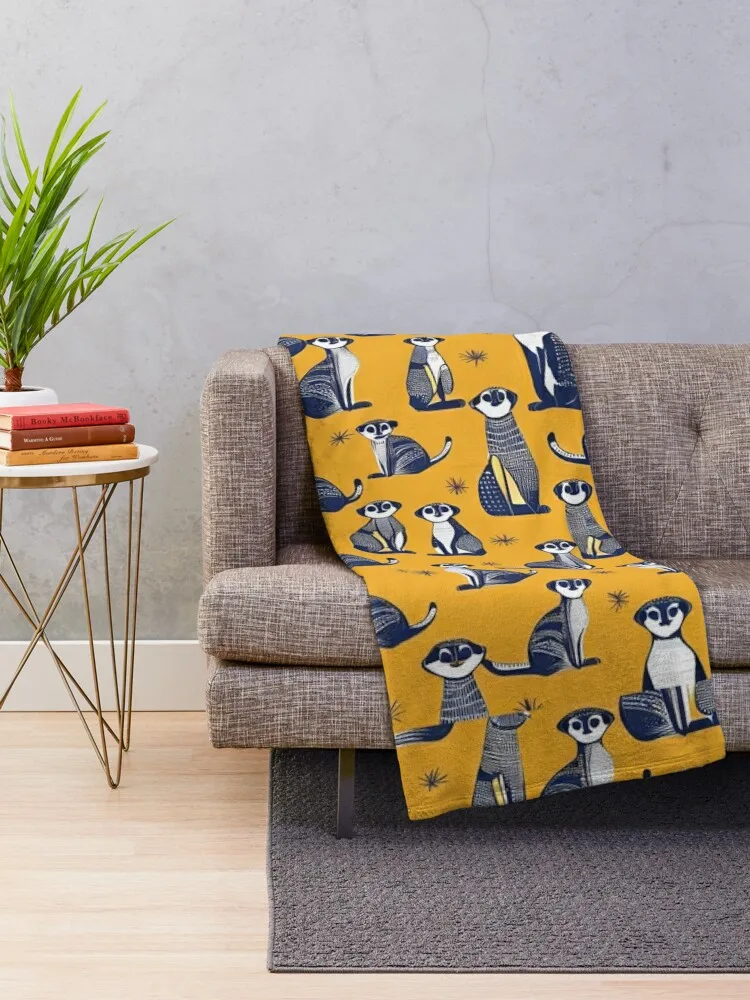 Cute Meerkat Pattern Throw Blanket wednesday Kid'S Bed Winter beds Blankets