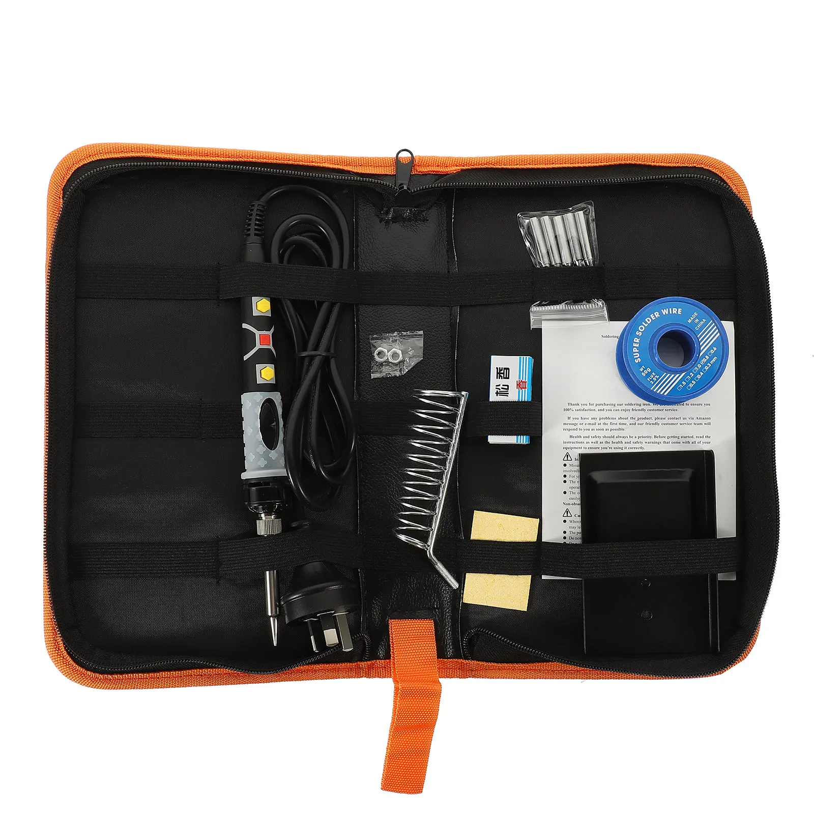 10pcs 80W Adjustable Temperature Soldering Iron Kit Digital Display Electric Tools Random Bag Color Electronics