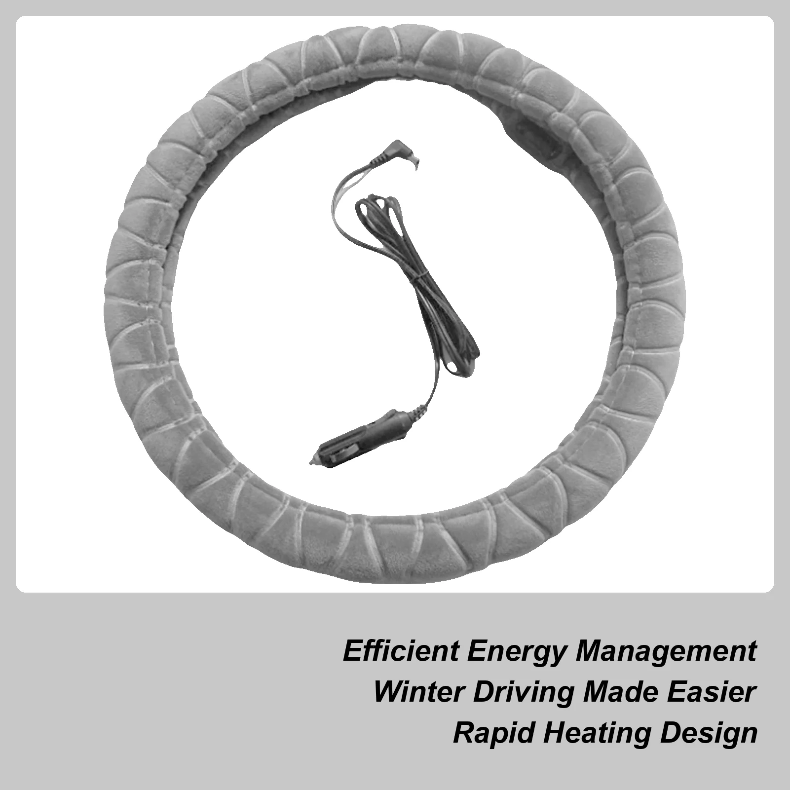 

Heated Steering Wheel Cover Anti-Slip Warm Vehicle Interior Accessory Vehicle Hand Warmer Steering Wheel Protector For SUV Sedan