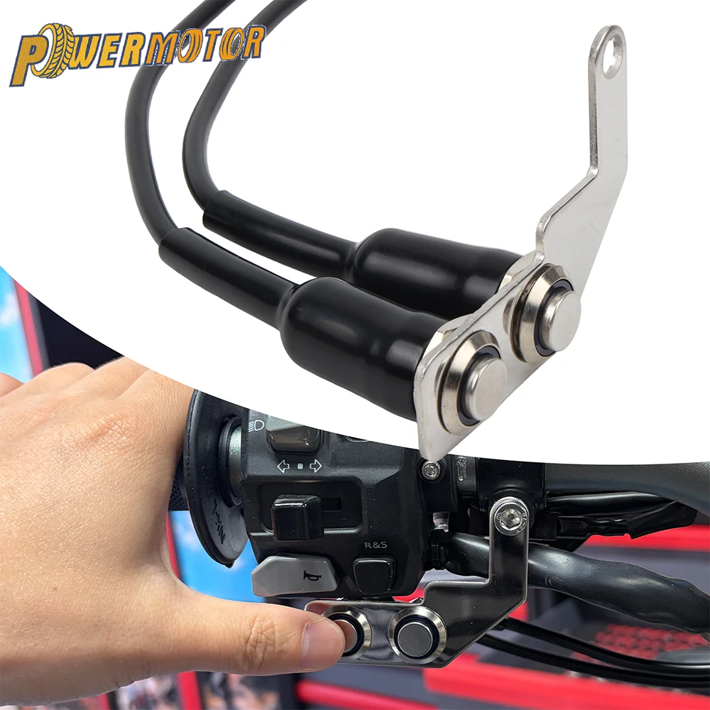Motorcycle Switch DC 12V Double Head Stainless Steel LED ON-OFF Adjustable Handlebar Mount Switches ButtonFog Light
