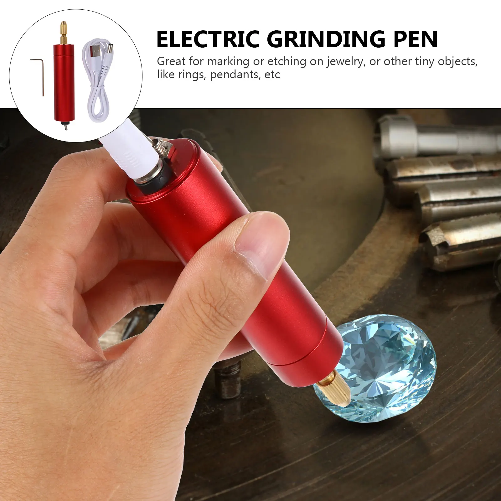 

1Set Electric Engraving Pen USB Engraver Professional Compact Lightweight for Jewelry Metal Glass Wood DIY Marking Tool