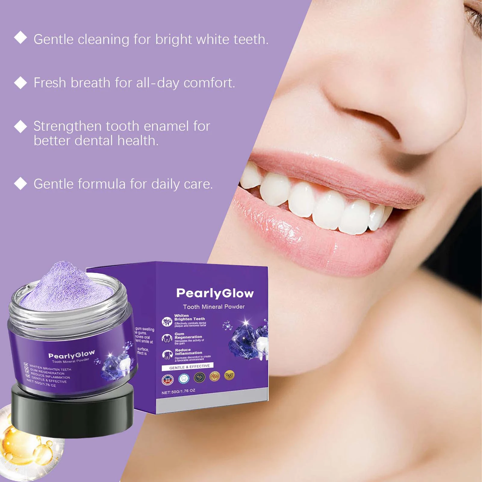 

Teeth Restoration Mineral Powder Sensitivity-Free Tooth Cleaner Stains Remover Oral Health Care n Women