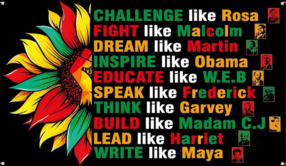 블랙 히스토리 월 배경 팬, 아프리카 아메리칸 블랙 히스토리 월 파티 배너 장식, 실내 야외 파티 벽