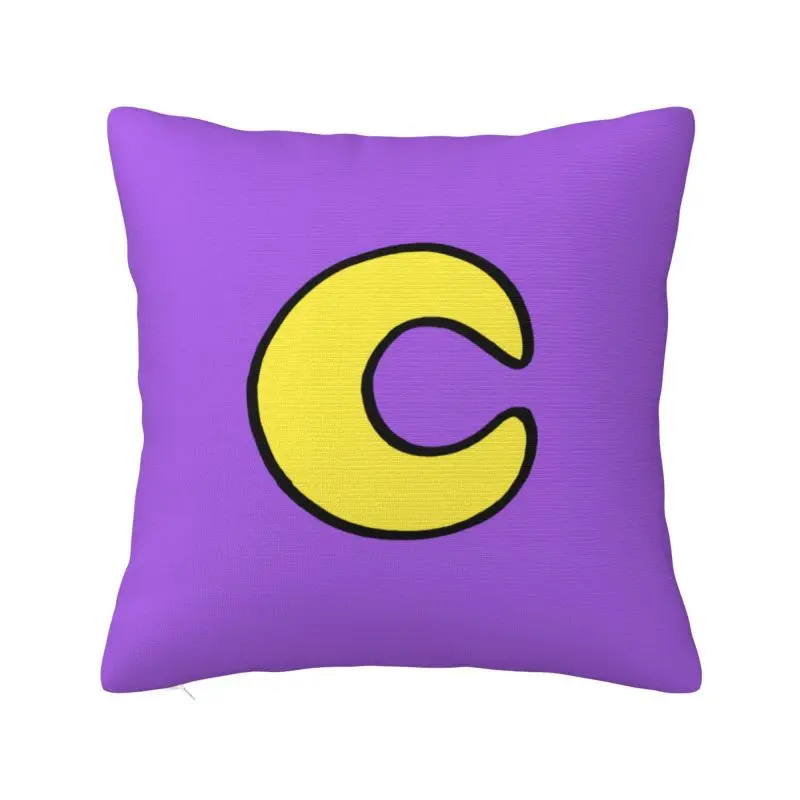 Custom Purple Smiling Big Mouth Cat Pendant Critters Cushion Cover 45x45cm Polyester Game Pillow for Car Square Pillowcase