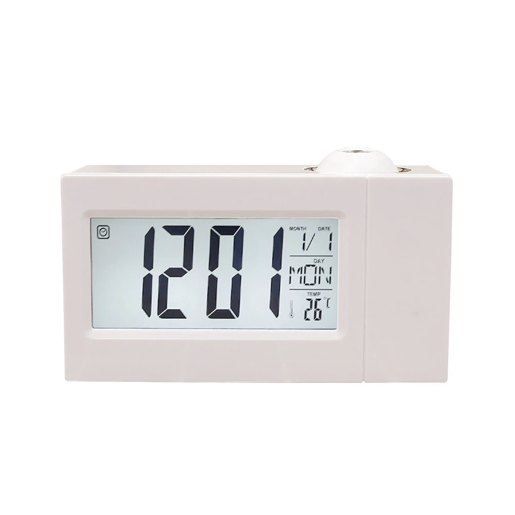 

Projection Alarm Digital LED Display Bedroom Clocks Modern Clock Time Temp Projector 12 Snooze