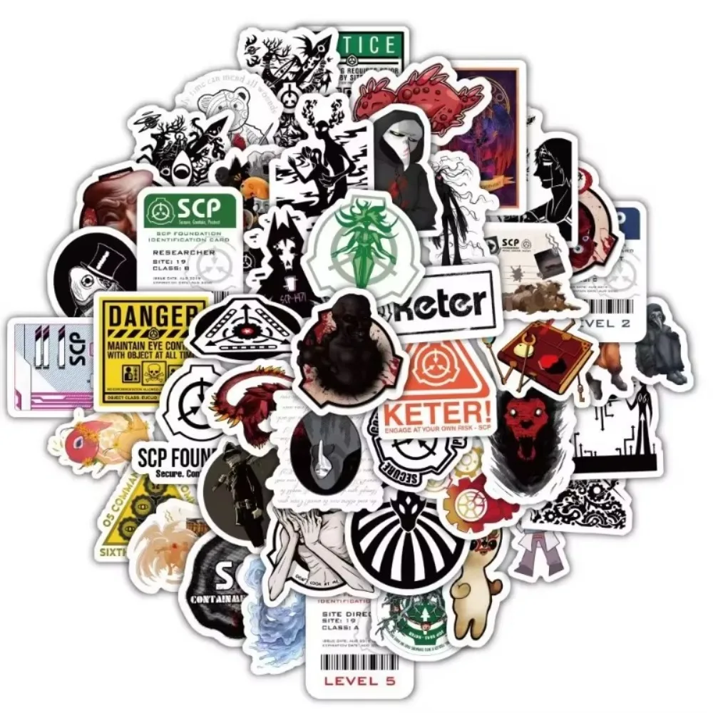 60 قطعة إشعار الخطر الإبداعي SCP مؤسسة الكتابة على الجدران ملصقات DIY بها بنفسك دفتر سطح المكتب سكيت الأمتعة ديكور مقاوم للماء