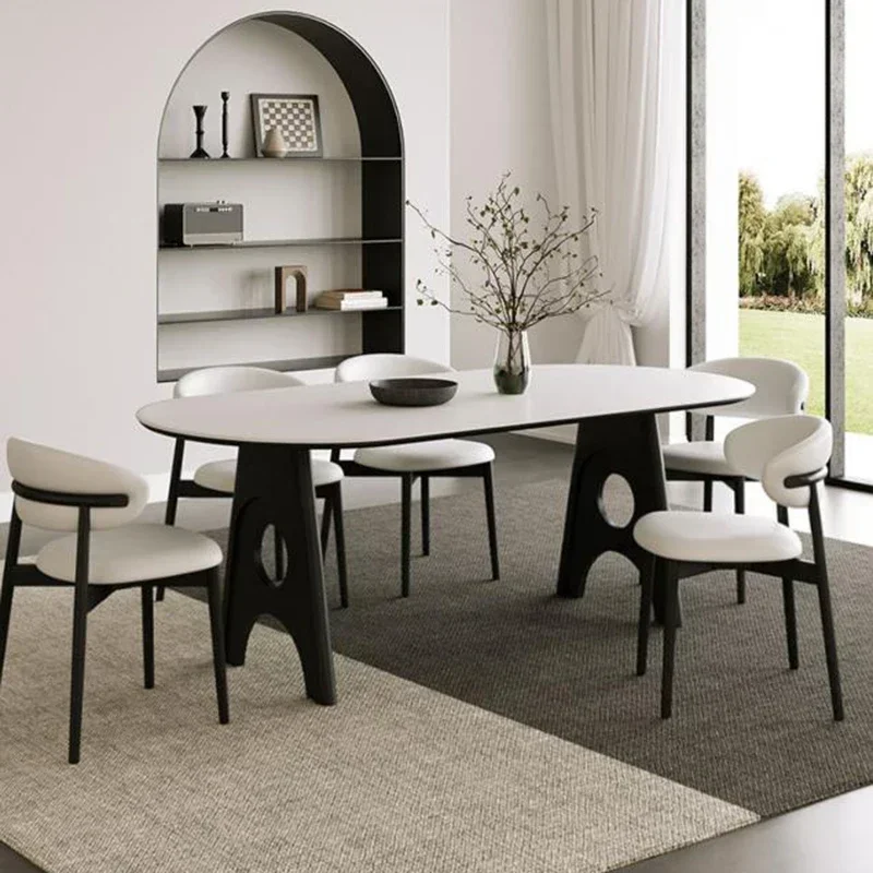 Modern Luxury Dining Table Nordic Design Comfortable Beautiful Delicate Dining Tables Ellipse Mesas De Jantar Home Furniture