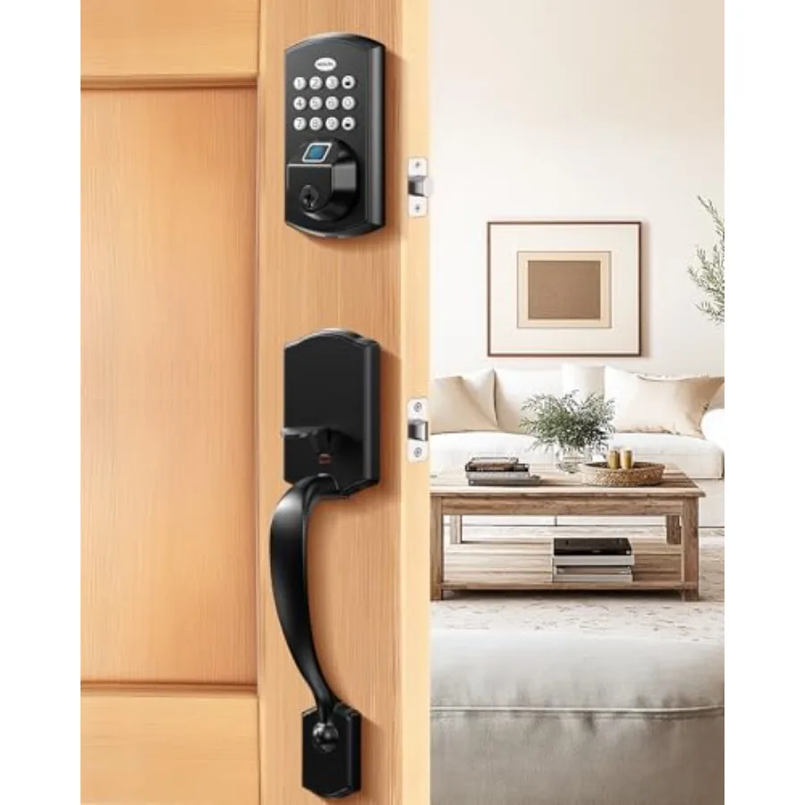 

Электронный дверной замок A100F с клавиатурой и ручкой, умный комплект замков для входной двери, бесключевой доступ, с ручками, умный.