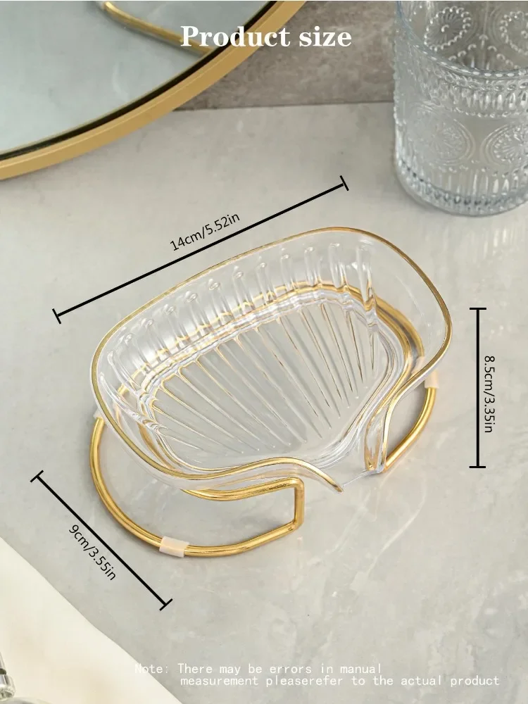 Bathroom Soap Tray Rack Light Luxury Soap Holder with Drain Water Toilet Shower Soap Storage Case Container Bathroom Gadgets