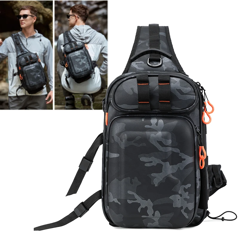 

Tactical Fishing Climbing Chest Bag with Rod Holder Large Capacity Sports Training Hiking Hunting Cycling Sling Shoulder Bags