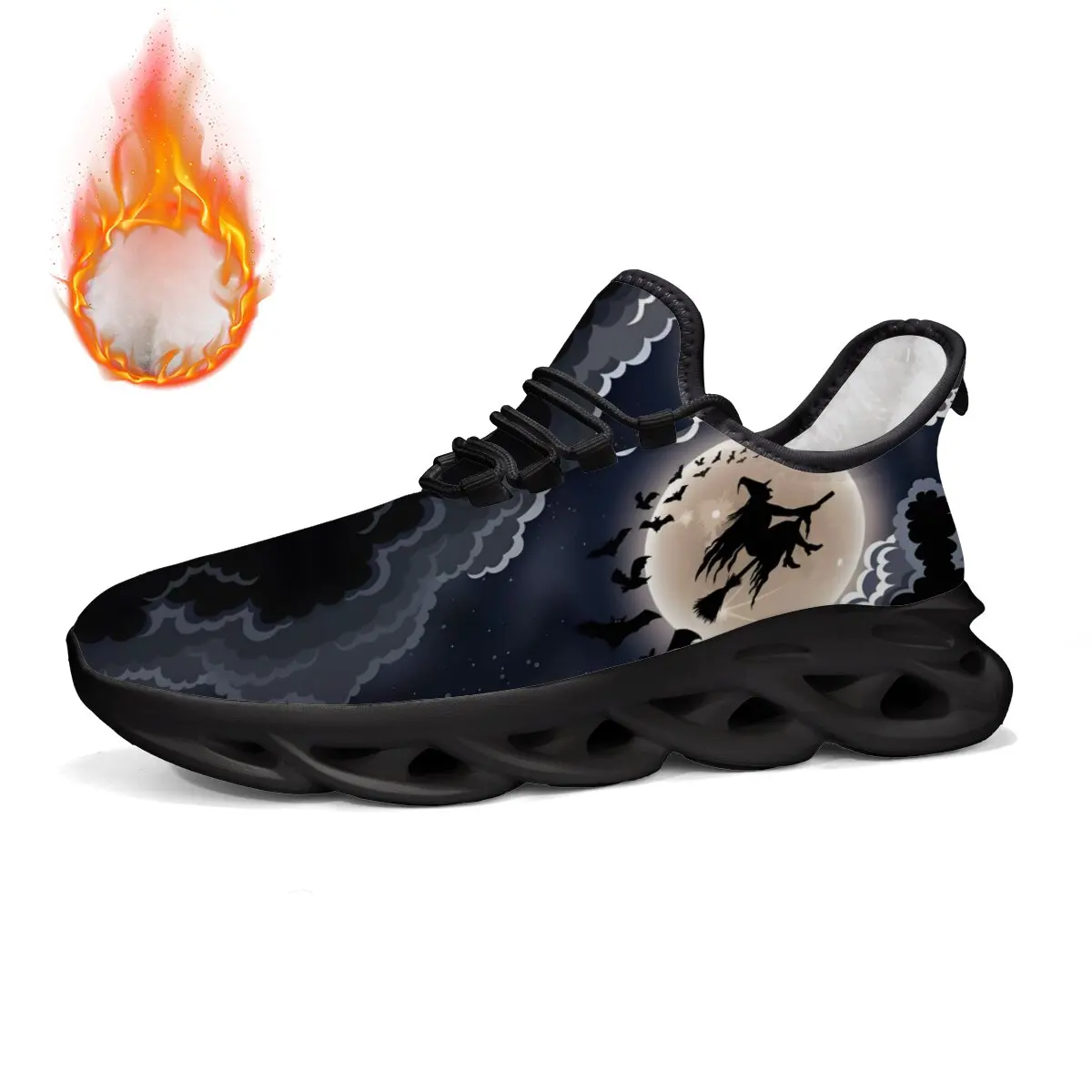 أحذية المشي الرجالية الساحرة البدر الخفافيش الغيوم الصوف أحذية رياضية رياضية الجري أحذية رياضية خفيفة الوزن في الهواء الطلق النساء