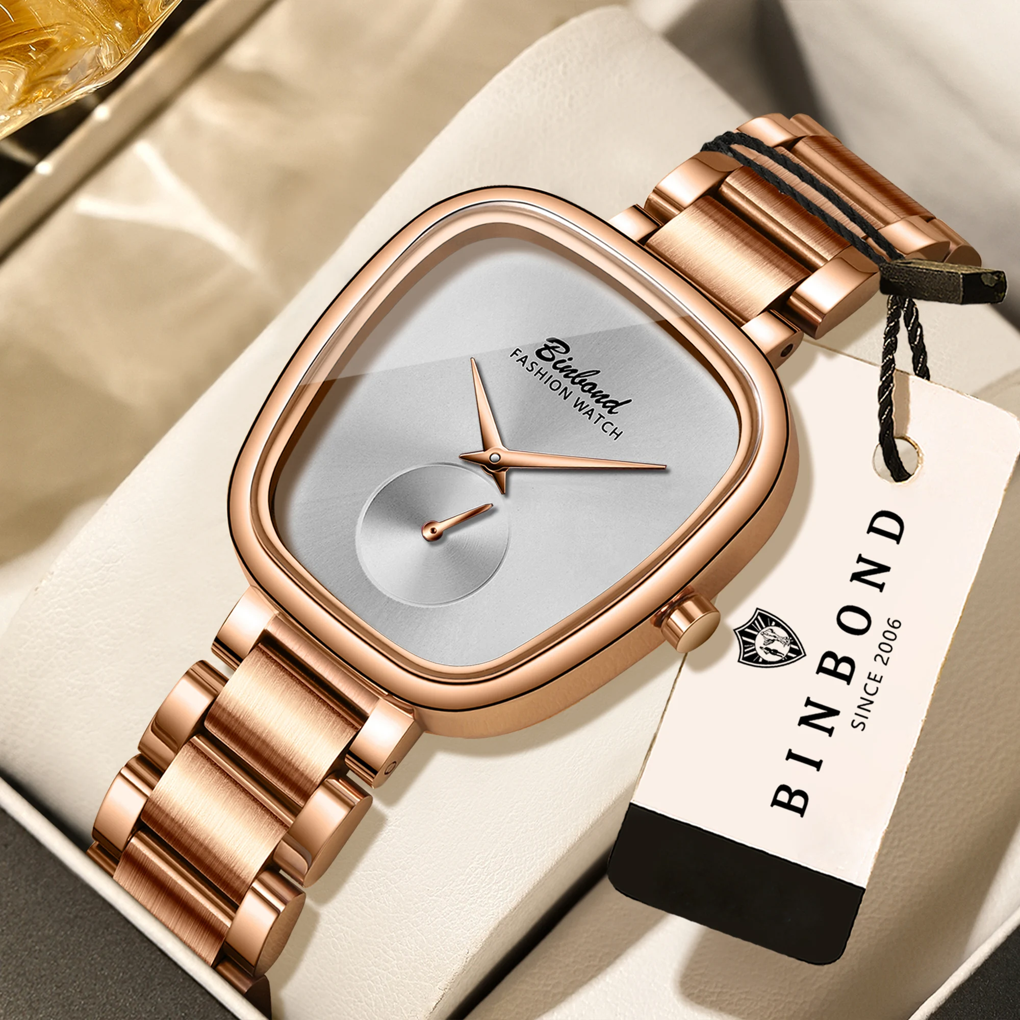 BINBOND Simple Quartz Watch for Women, Elegant Waterproof