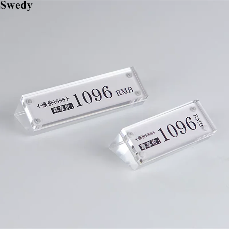 50x20mm /70x40mm Mini Magnetic Acrylic Sign Holder Display Stand Menu Name Card Holder Small Table Price Label Paper Tags