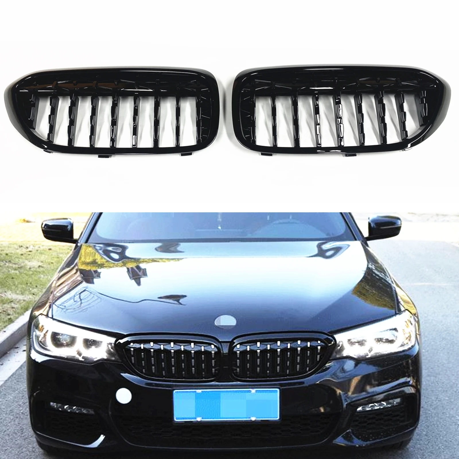 

Car Front Grille Hood Upper Bumper Mesh Grill For BMW G30 G31 G38 5-Series Sedan 520i 525i 528i 530i 535i 550i 2017-2020