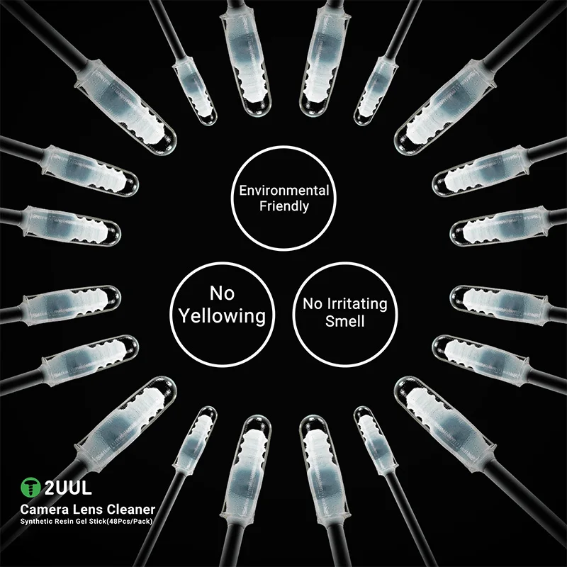 2UUL CL21 48PCS/Pack Camera Lens Cleaning Stick No Yellowing No Residue Electronic Component Synthetic Resin Gel Cleaning Tool