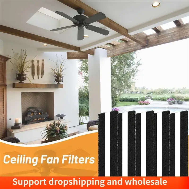 AA86 5 Pcs Ceiling Fan Filter Set - Coconut Shell Carbon Air Filters Set Filters For Fan Blades, Easy Install, Keep Air Fresh