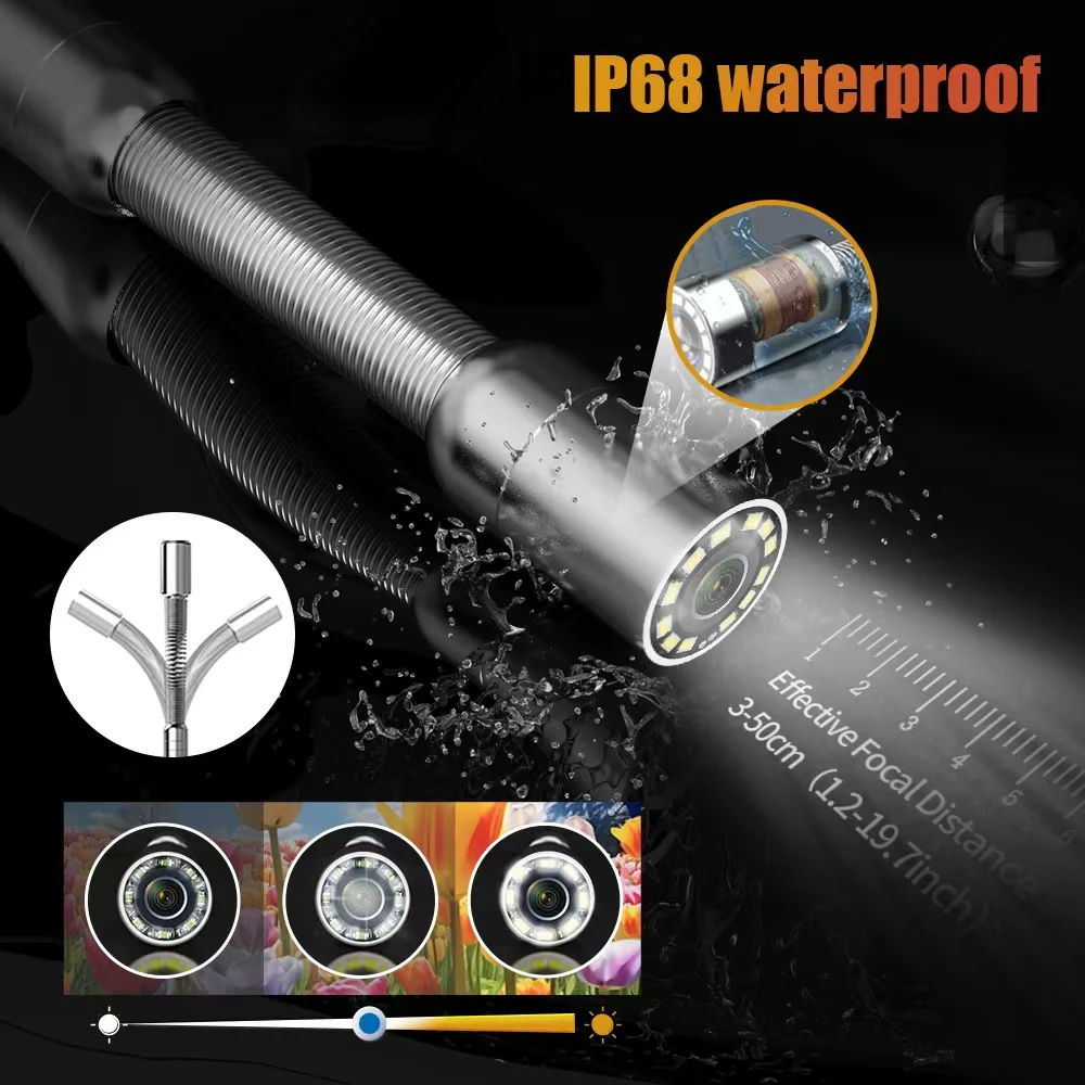 4.3 بوصة كاميرا فحص أنابيب الصرف الصحي DVR 16GB مع بطارية 4500mah IP68 HD1000TVL 17 مللي متر/22 مللي متر المجاري المنظار 10/20/30/50 متر #3