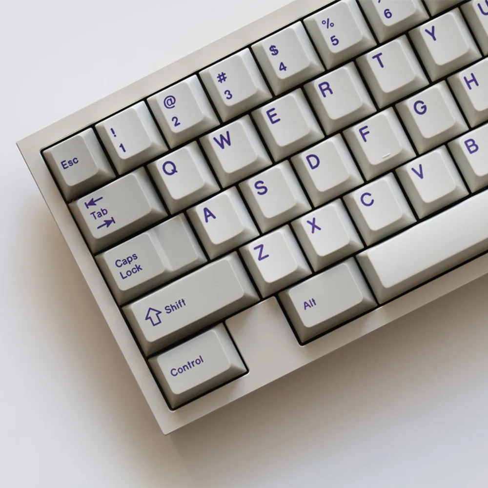 

Classic Purple Keycap Cherry Profile Magnetic Axis PBT Keycaps Beige Keycaps for Mechanical Keyboard 152 Keys Front Carve Gift