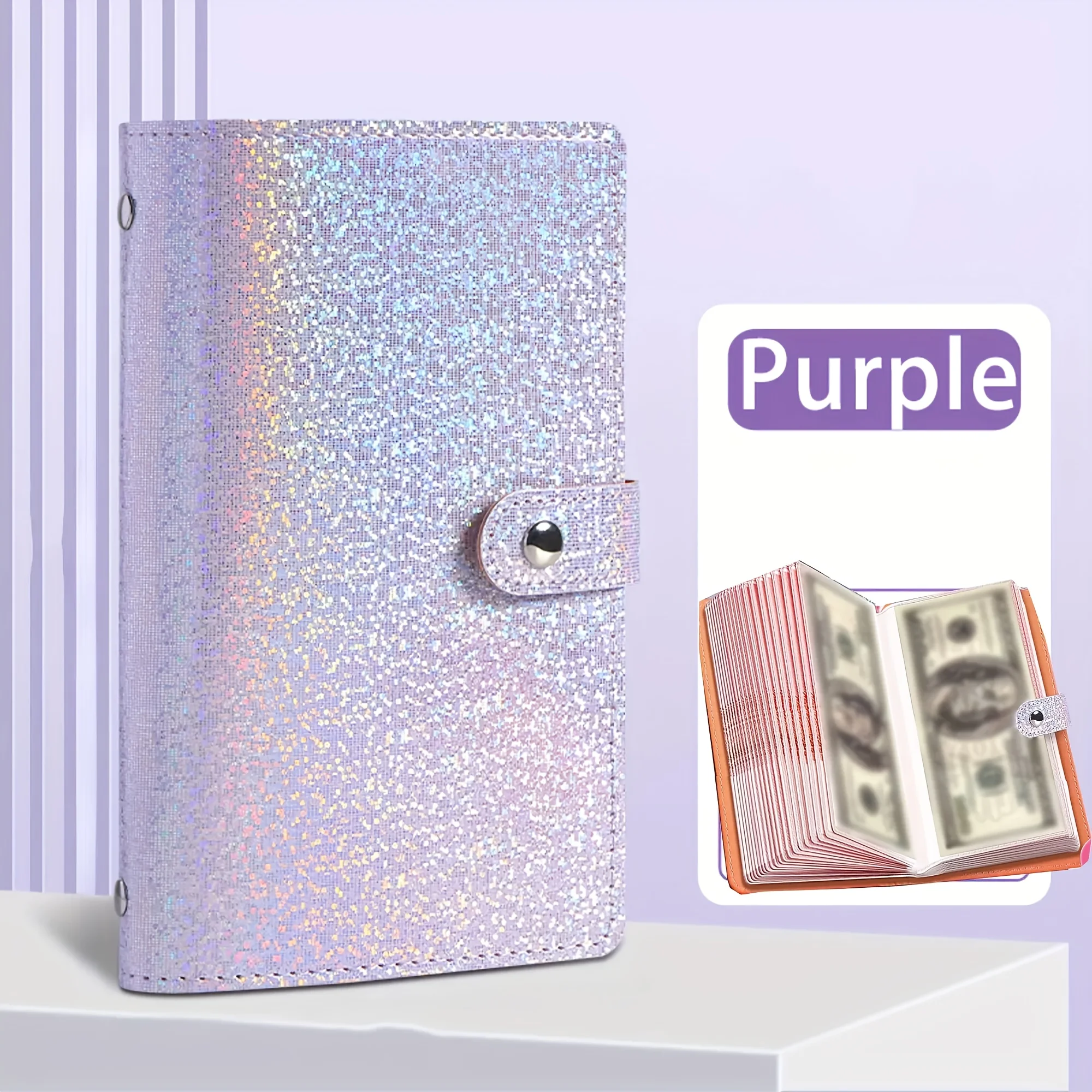 A6 Desktop Storage Binder, Portable Budget Cash Envelope Organizer, Multi-purpose Tabletop Small Item Storage Holder