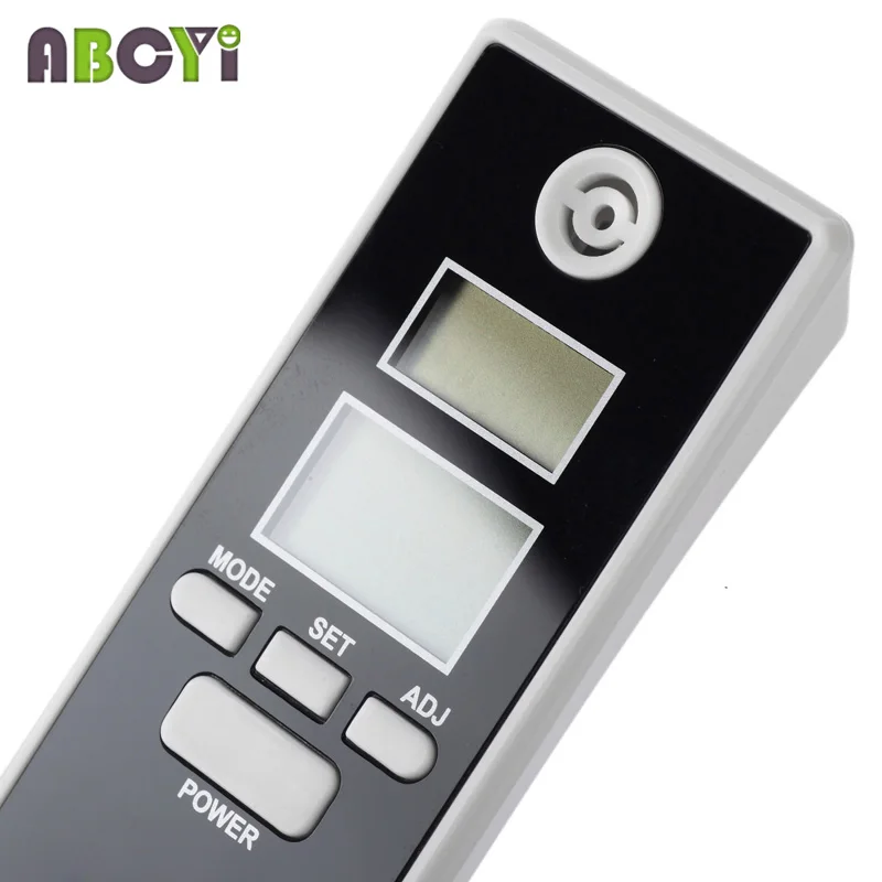 جهاز اختبار الكحول المحمول مع ساعة وعرض درجة الحرارة ، شاشة LCD مزدوجة ، إضاءة خلفية حمراء ، جهاز قياس التنفس ، محلل