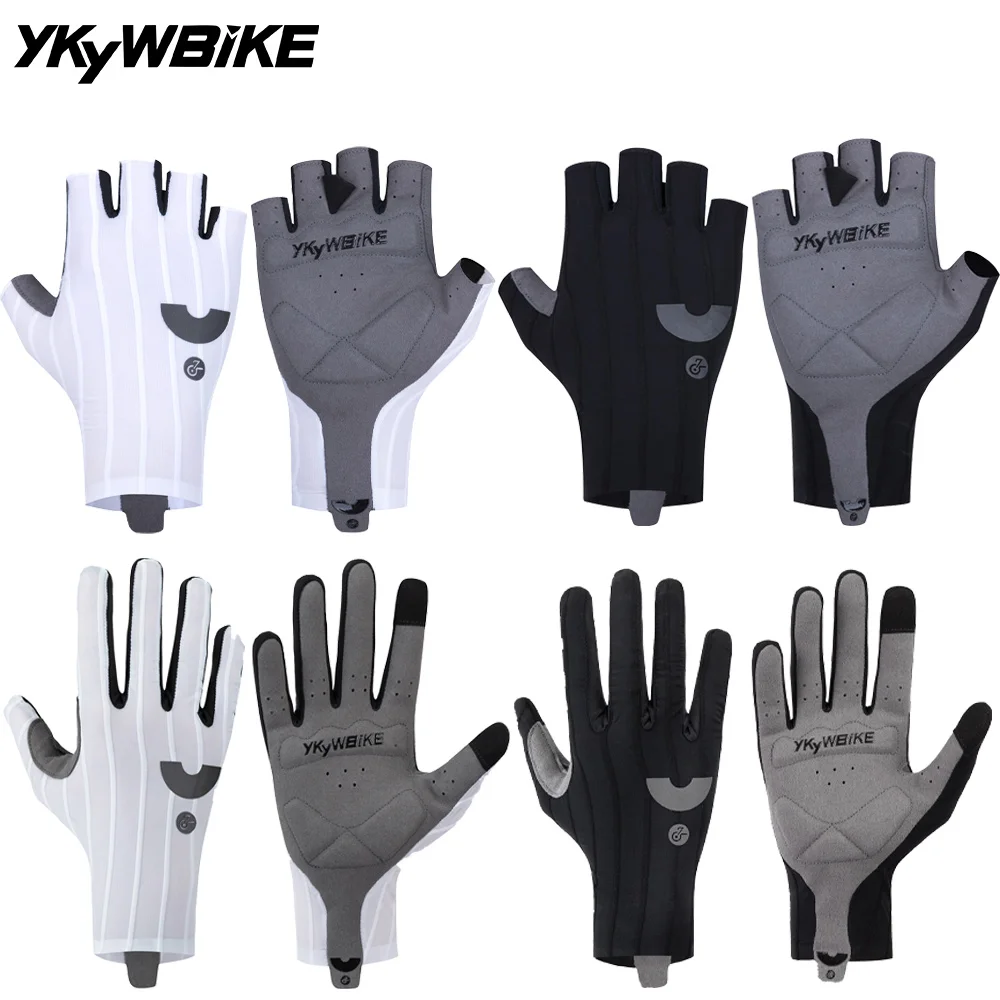 AliExpress YKYWBIKE Cycling Gloves Woven Aerodynamic Striped Bicycle Sports Gloves Anti-Slip Riding Gloves Shock-absorbing Road Bike Gloves