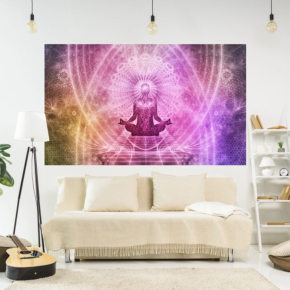 

India Buddha Statue Meditation Tapestry Wall Hanging Mandala Printed Carpets Bedroom Or Home Decoration Yoga Mat