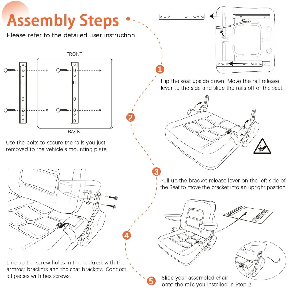 Сиденье для вилочного погрузчика, складное сиденье для трактора с регулируемым углом заднего подлокотника, сиденье для вилочного погрузчика с прорезями для тракторного экскаватора, лыж