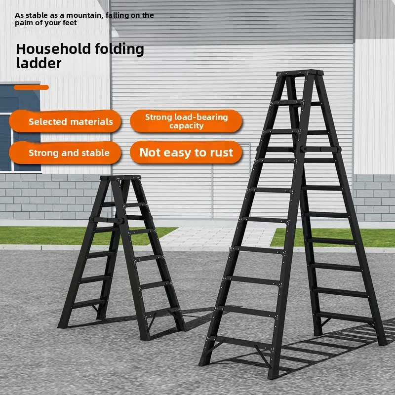 herringbone ladder engineering staircase indoor foldable ladder thickened and reinforced double-sided herringbone ladder