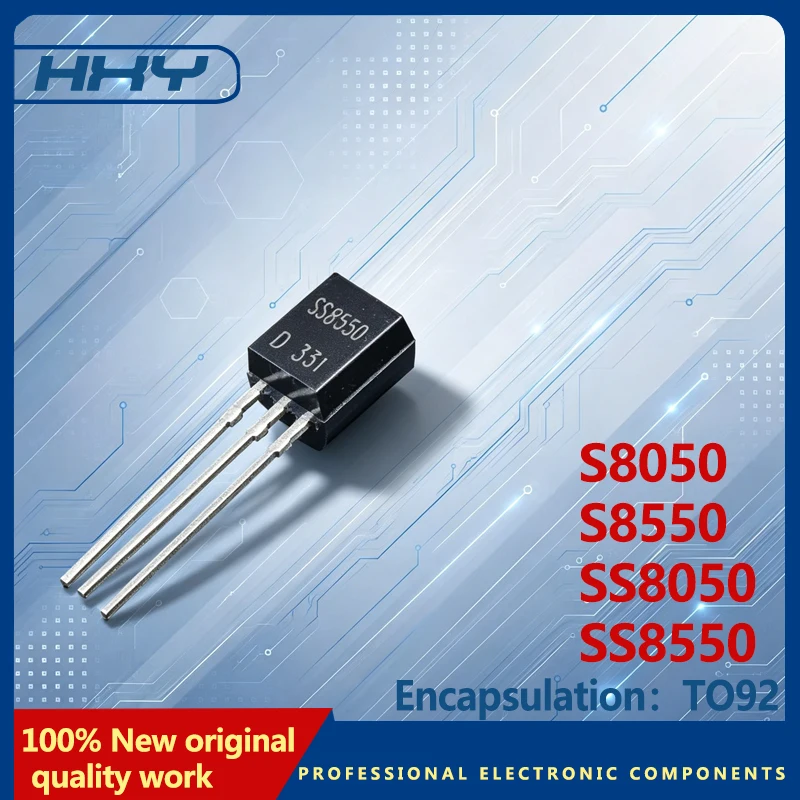 100PCS Triode S8050 NPN type SS8050 NPN type S8550 PNP type SS8550 PNP type power transistor inline TO-92