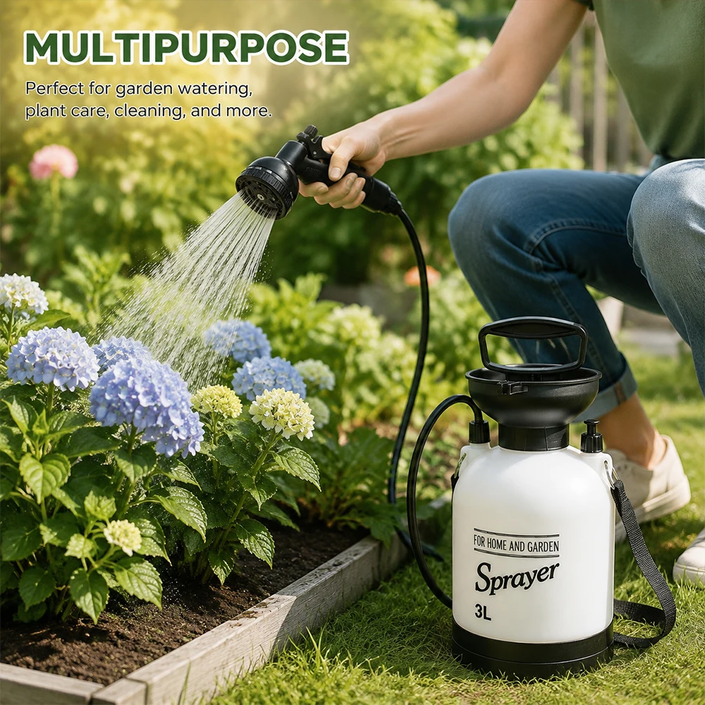 Portable Garden Sprayer Outdoor Shower Pump Sprayer Plant Watering Can Camping Shower for Car Washing Pet Bathing Irrigation